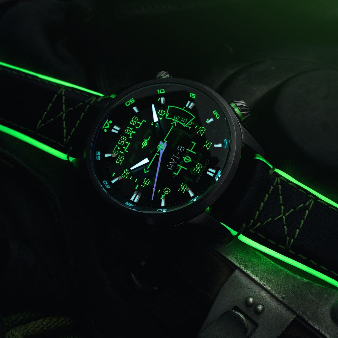 Hud Automatic Black / Leather | Black Dial