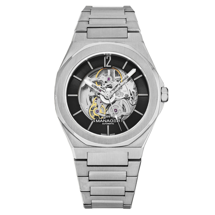 Open mind MAN-RO-01-SM / Black / Stainless-Steel | Black Dial