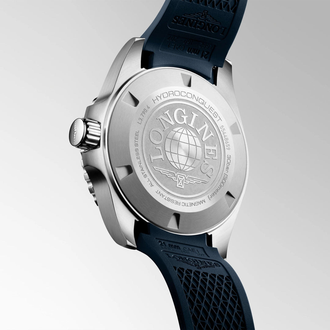 HYDROCONQUEST GMT Blue / Rubber | Blue Dial