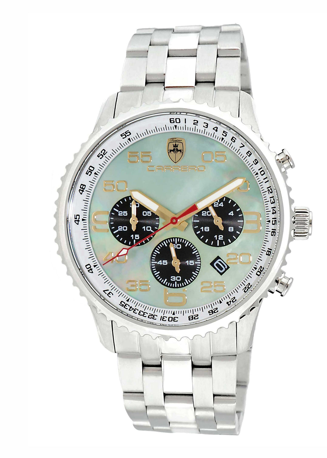 Aureum-MB Silvertone/ Brown Green-Black Dial
