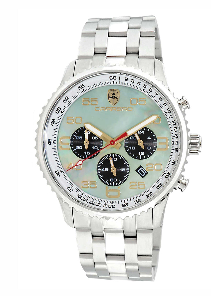 Aureum-MB Silvertone/ Brown Green-Black Dial