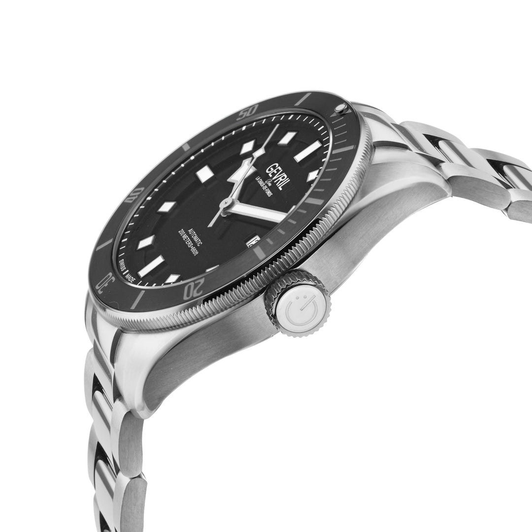 Yorkville Gevril Men's Black Dial Sellita SW200 Swiss Automatic Unidirectional B