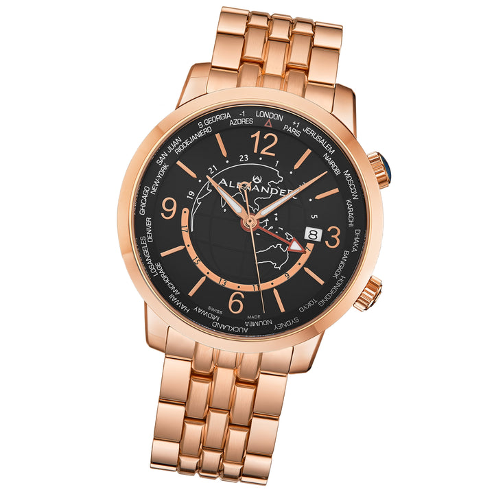 A171B-03 Rose Gold/Stainless Steel | Black Dial