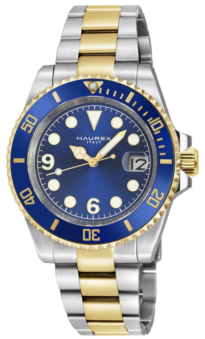 Barracuda 316L Case, Blue Sunray Dial, Ceramic Bezel, Two toned SS/IPYG  Bracele