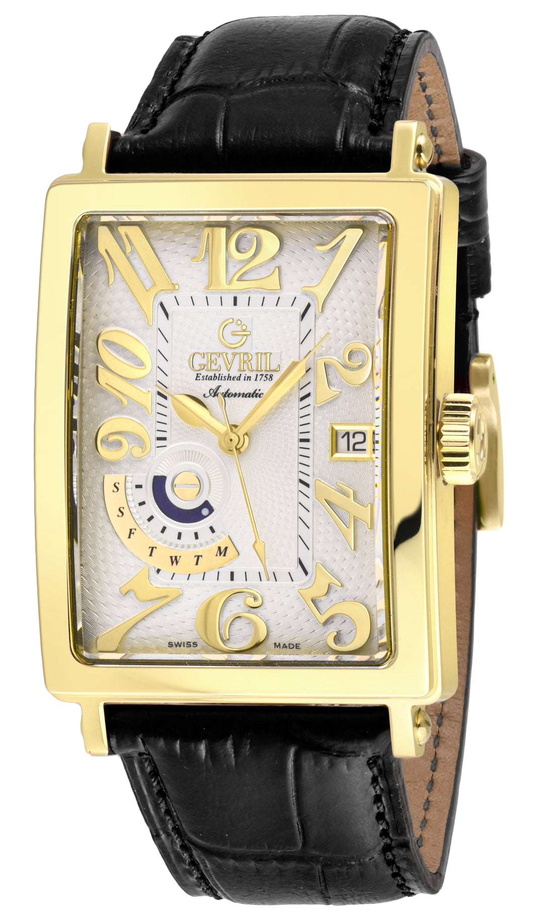 Avenue of Americas Gevril Men's Avenue of America's IPYG Case, Silver/Gold Dial,