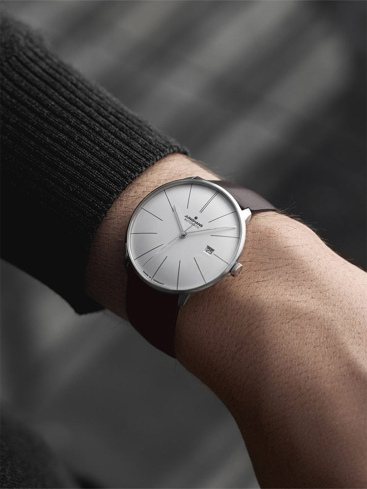 Meister Fein Automatic Silver Dial / Brown Leather Strap Silver Dial