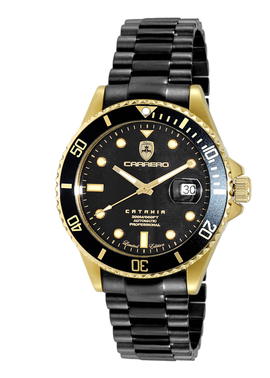 CATANIA -PD GOLD TONE/IP-BLACK Black Dial