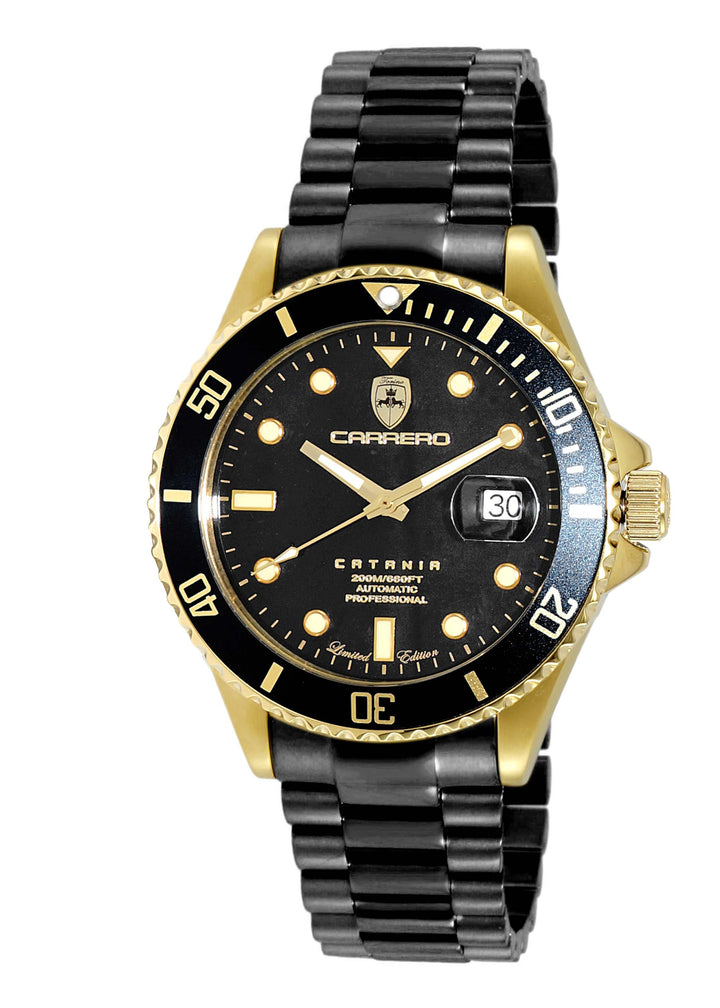 CATANIA -PD GOLD TONE/IP-BLACK Black Dial
