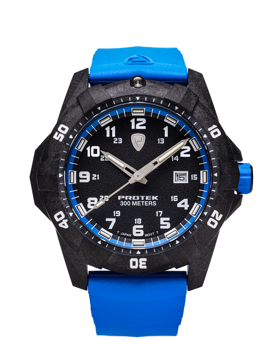 Carbon Dive CARBON CASE/BLACK&BLUE DIAL/BLUE STRAP | Black Dial