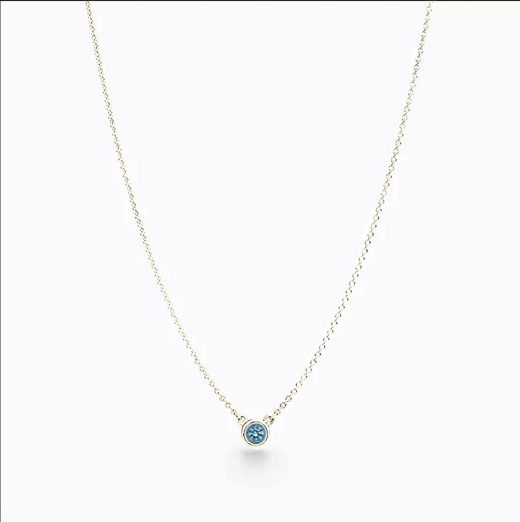 Aquamarine Bezel Necklace