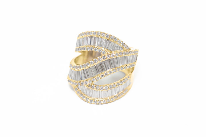 Three Layer Baguette Diamond Ring