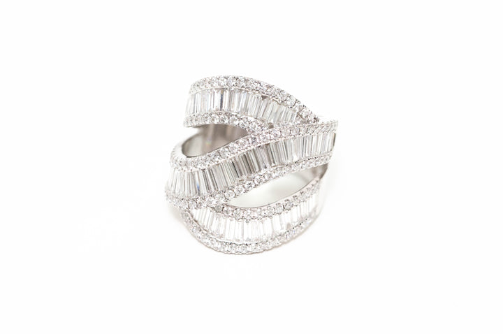 Three Layer Baguette Diamond Ring