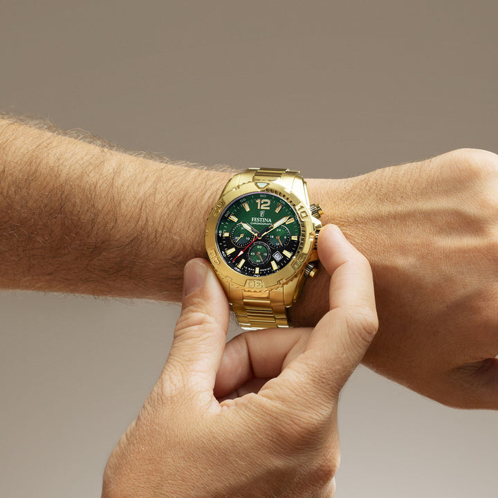 Timeless Chronograph Green / Stainless Steel Green Dial