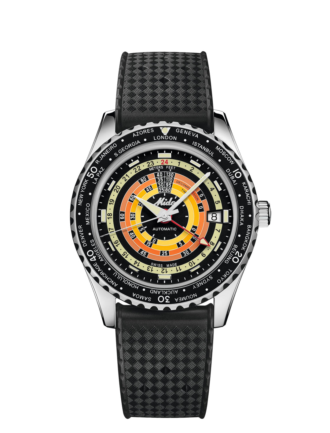 OCEAN STAR DECOMPRESSION WORLDTIMER Black/Rubber | Black Dial