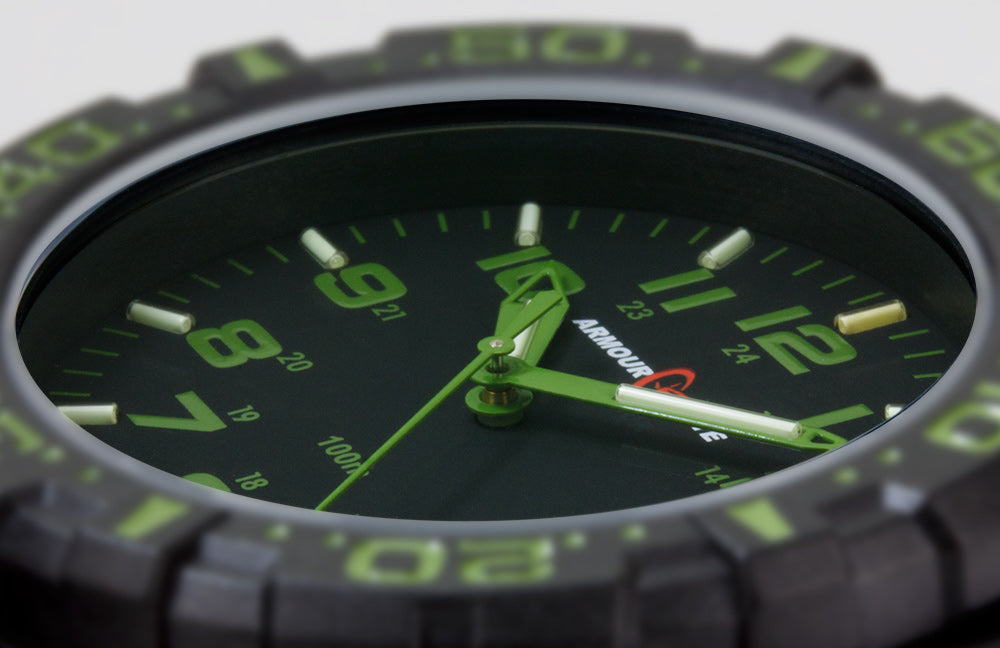Operator OD GREEN Tritium & Shatterproof Armourglass | Black / Green Dial