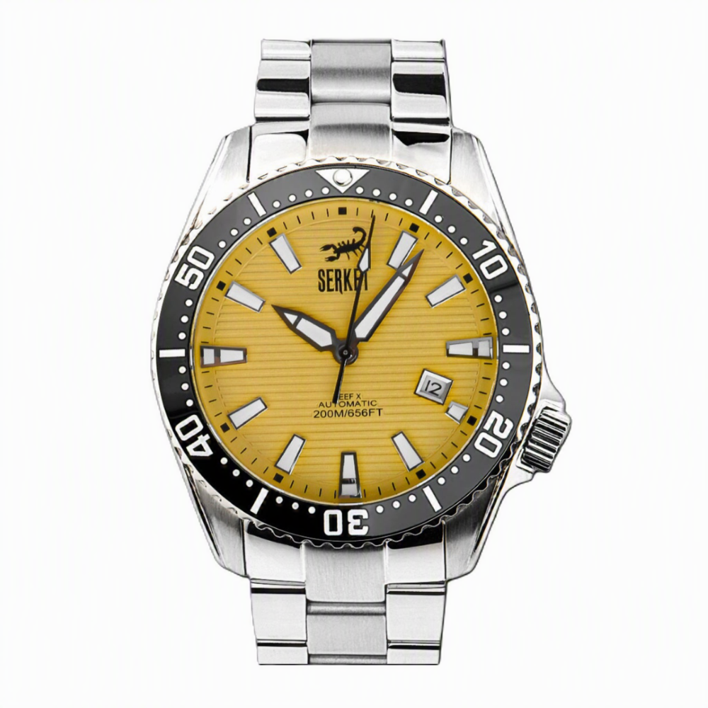 Reef X Diver Honeycomb Diving Watch 42.5mm Yellow Dial