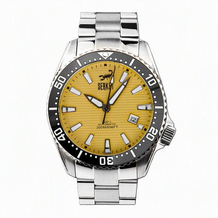 Reef X Diver Honeycomb Diving Watch 42.5mm Yellow Dial