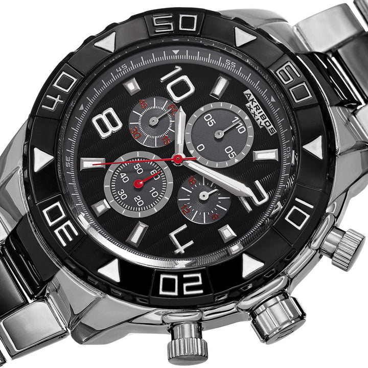 AK814TTB-Casual Silver and Black/Alloy | Black Dial