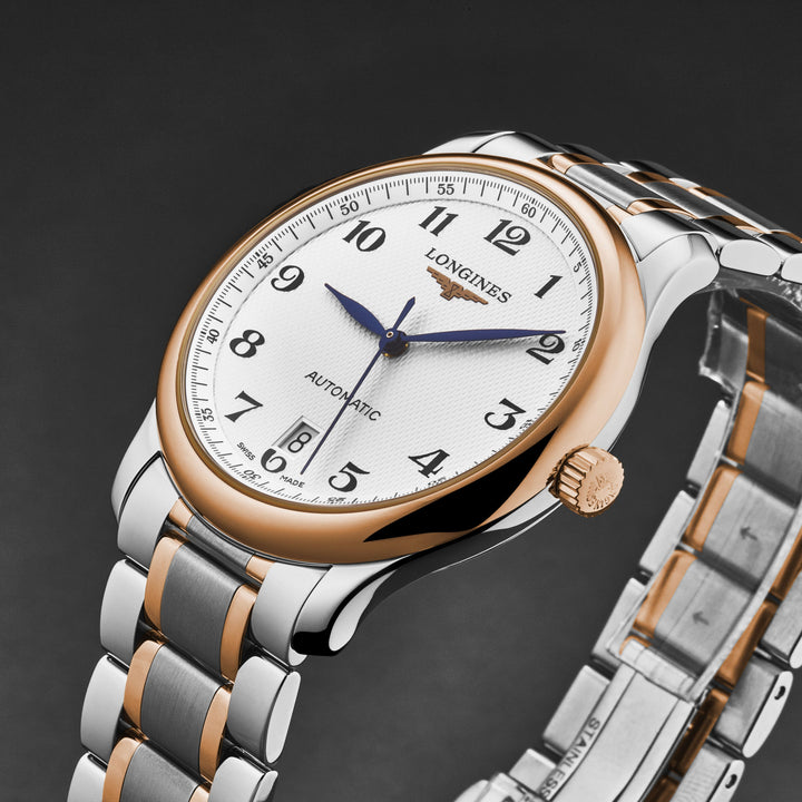 Master Collection Silver with barleycorn texture / Stainless Steel & Rose Gold S