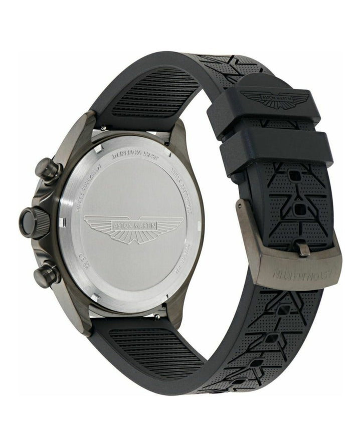 SPT Gunmetal IP Chrono/Black Silicone Strap Black Dial