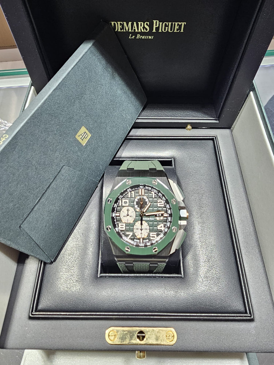 Audemars Piguet Royal Oak Offshore Ceramic Case Smoked Green Dial Green Rubber Strap Chronograph 44mm 26405CE
