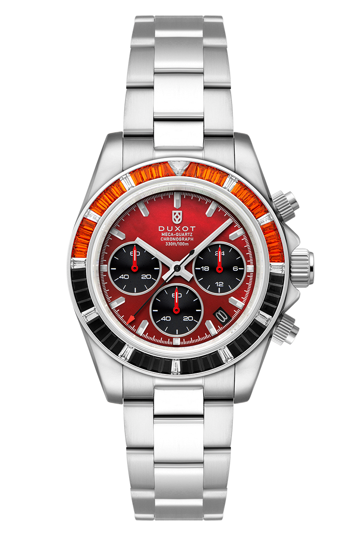 Accelero Rainbow Chronograph Red/Stainless Steel | Red Dial