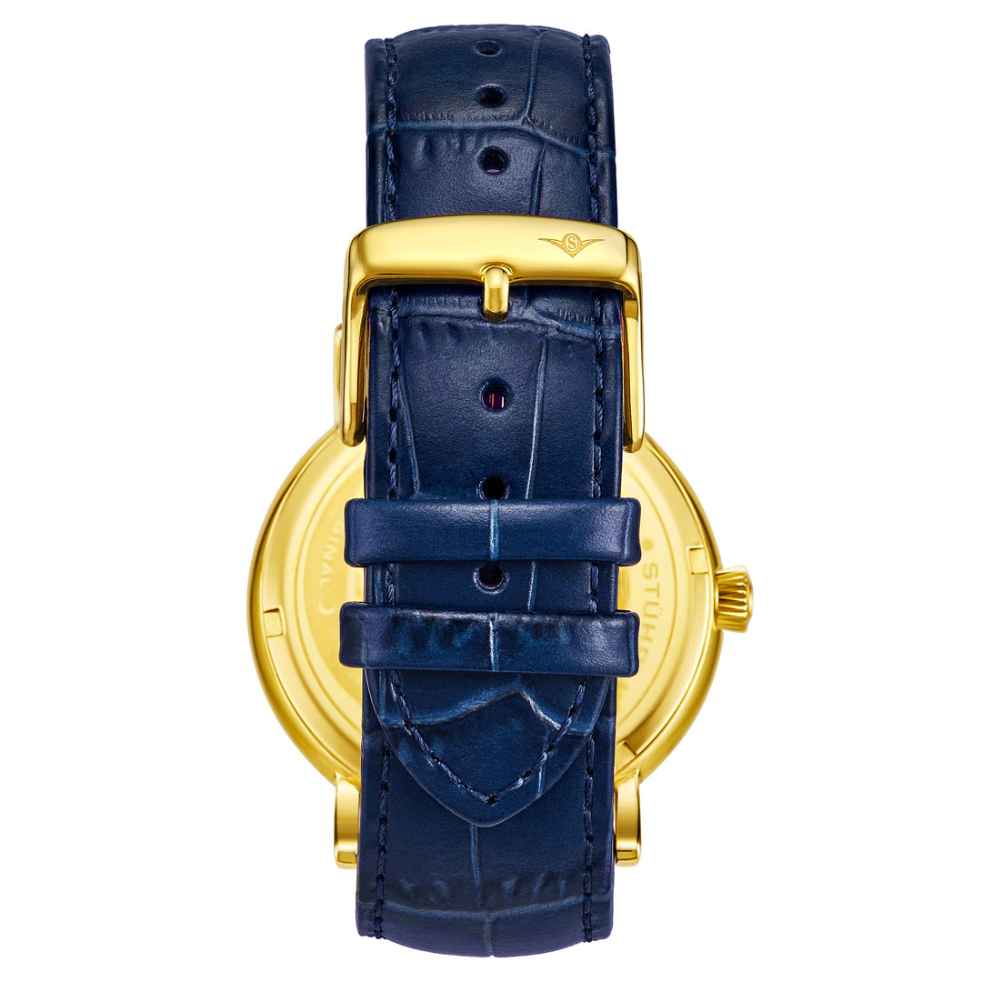 Symphony Gold case/Leather strap/ Brass Dial | Black Dial