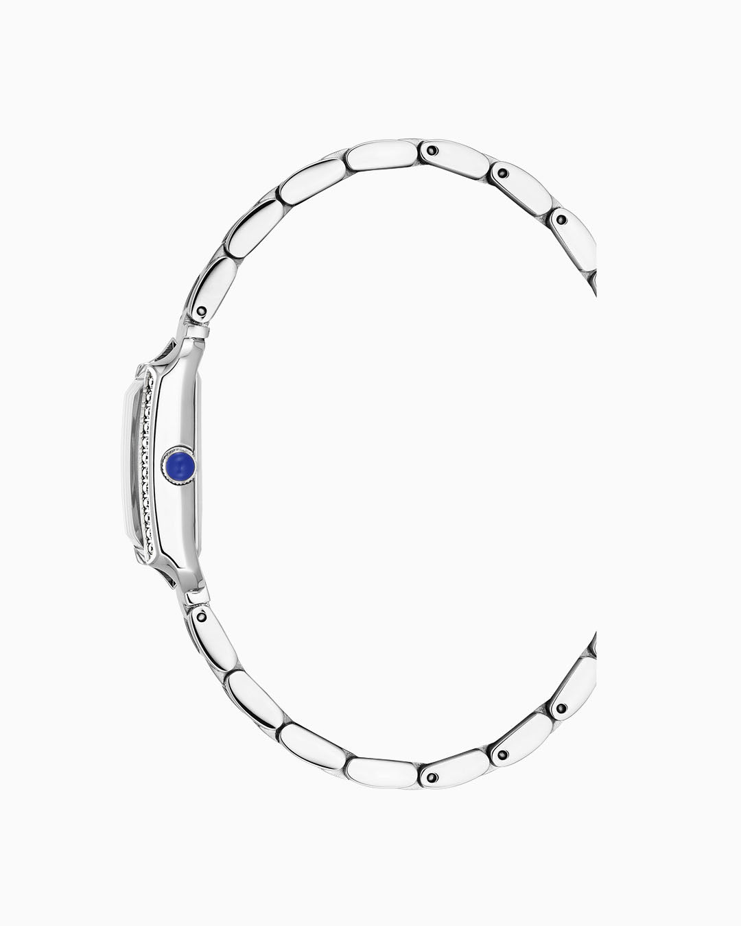 Emily II Silver Rectangular Bracelet White Dial