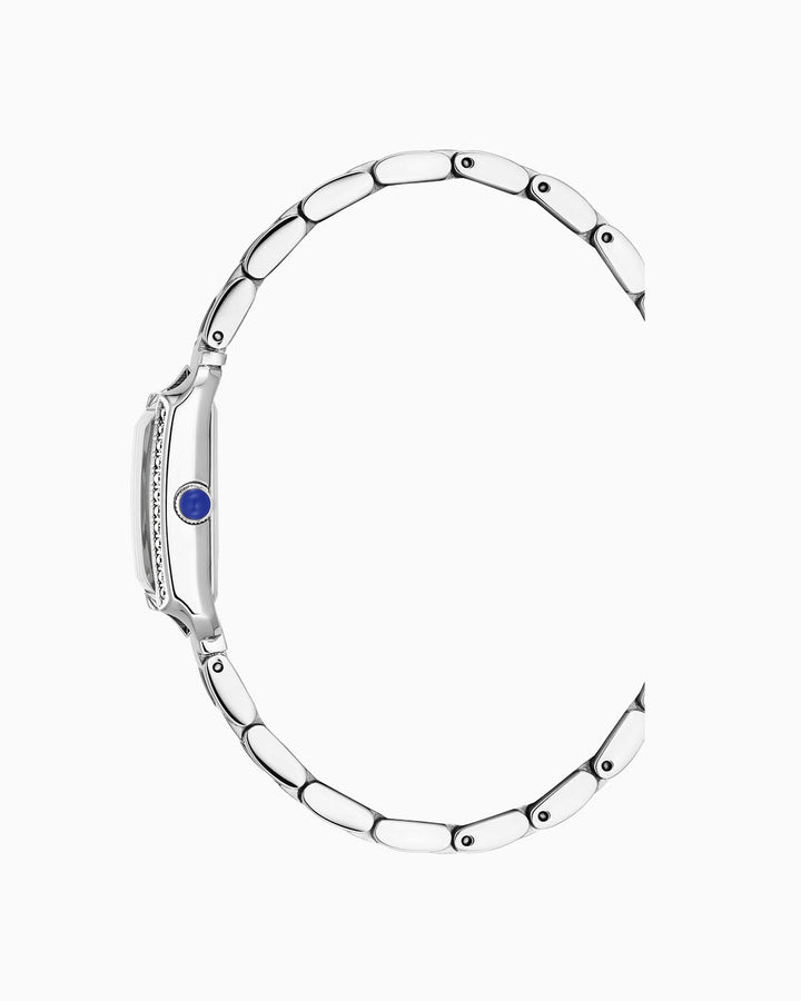 Emily II Silver Rectangular Bracelet White Dial