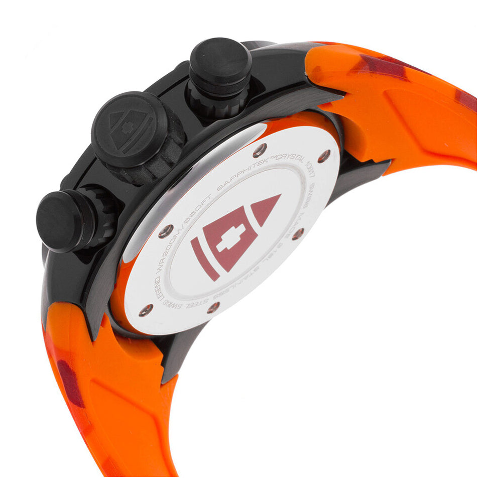 Lionpulse Chronograph Black & Orange / Rubber | Black Dial