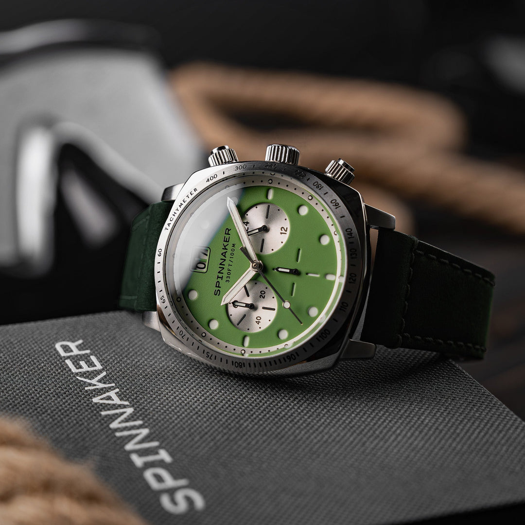 Hull Chronograph Green / Leather Green Dial