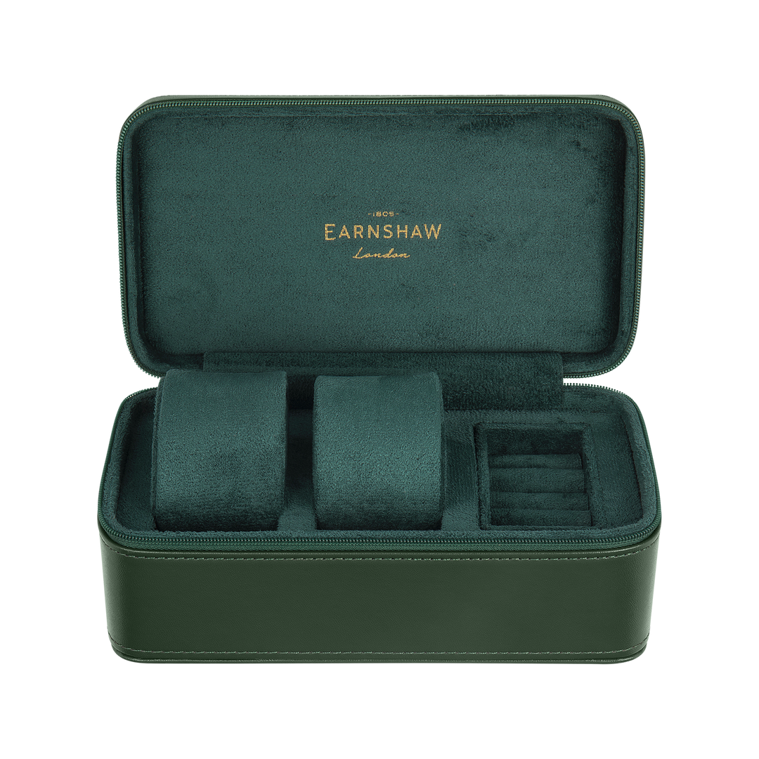 Beaufort 3 - Slot Watch Box Green / Leather