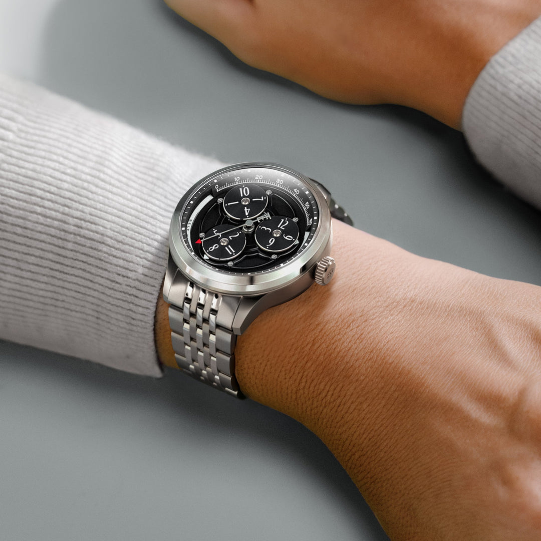 Engineer Hexham Trisect Automatic Limited Edition Black / Stainless Steel Black 