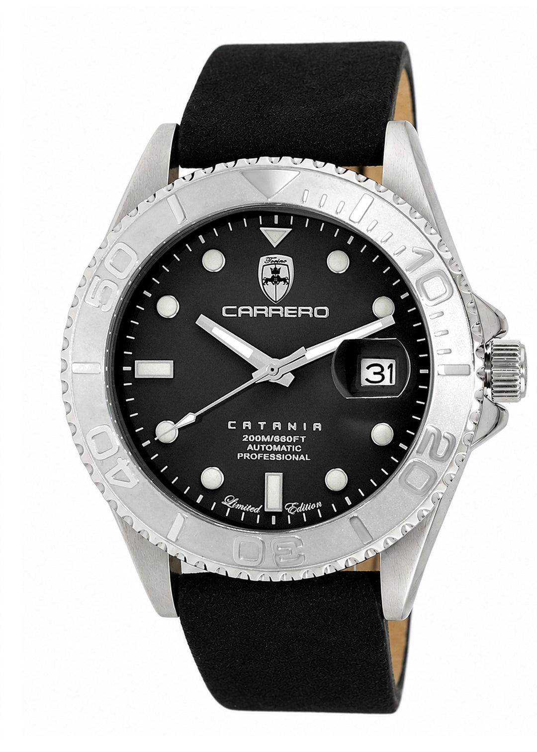 Catania MOP Silvertone-Black/ Black Black Dial