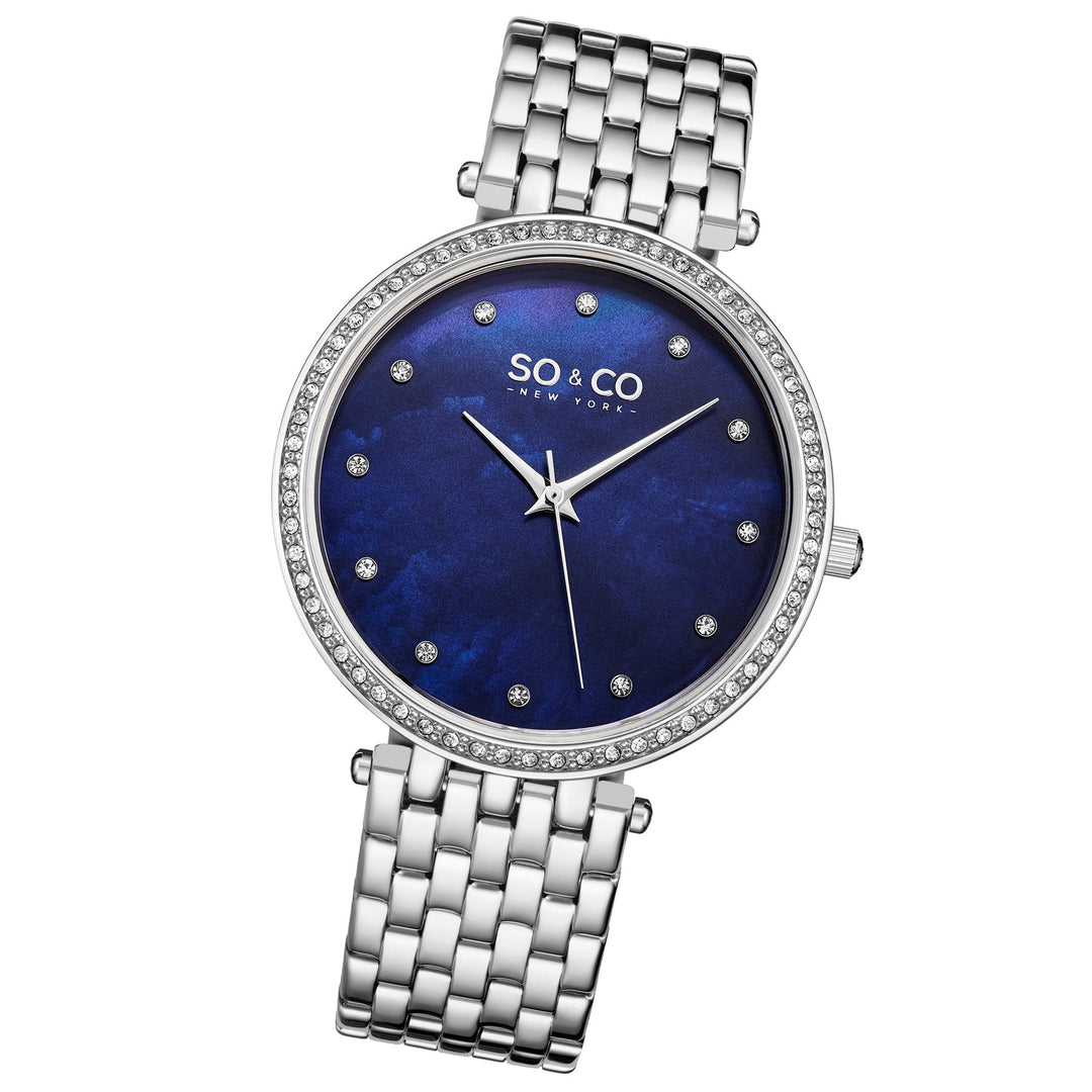 Madison 5334 Blue Mother-of-pearl/ Silver Bracelet | Blue Mother of Pearl Dial