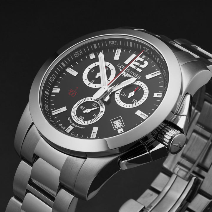 Conquest Black / Stainless Steel Black Dial