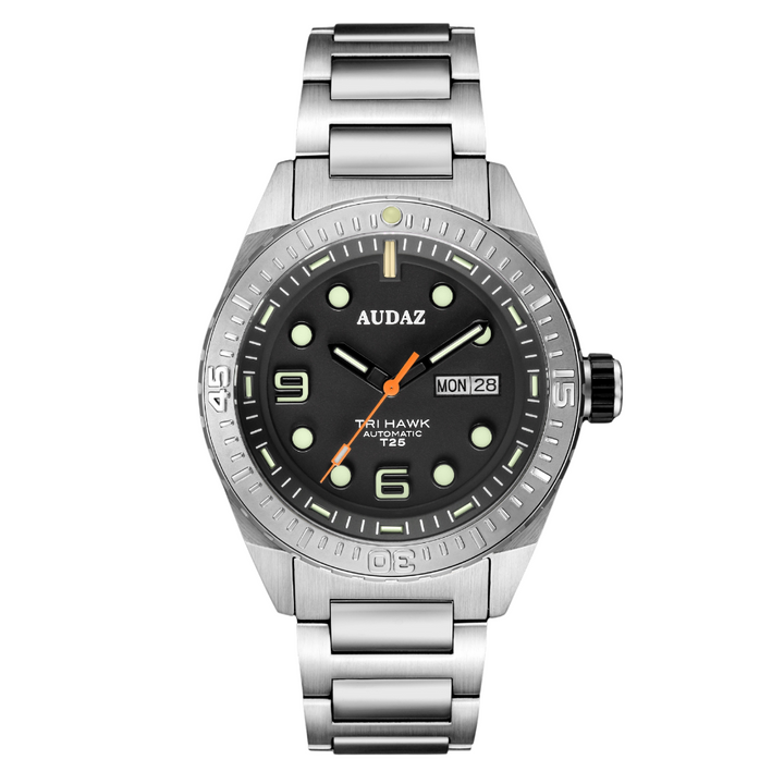 Tri-Hawk Tritium Black with Luminous Glow Black Dial