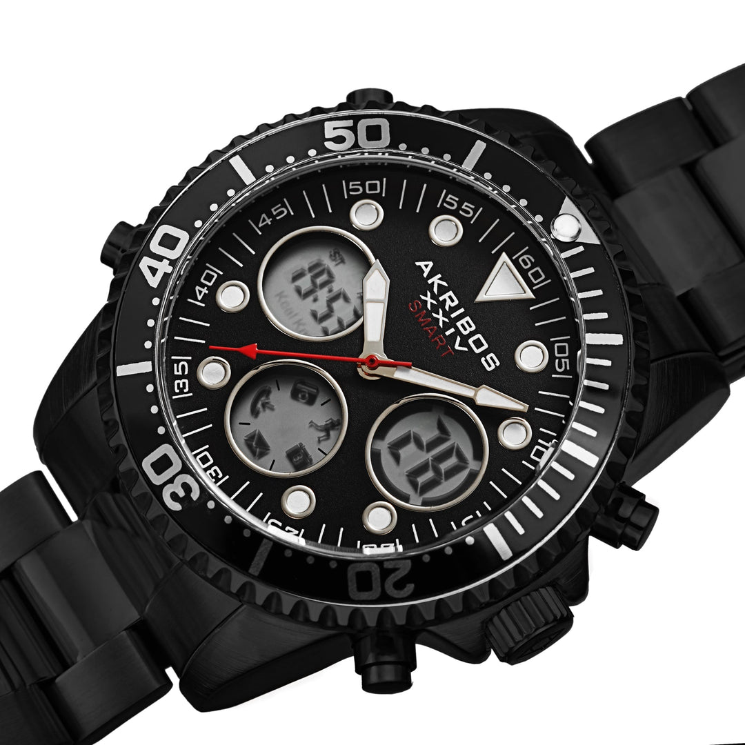 AK1094BK-Sport Black/Stainless Steel | Black Dial