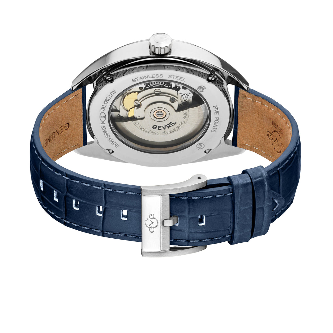 Five Points Gevril Selita SW200 Swiss Made Five Points Watch Italian Blue Leathe