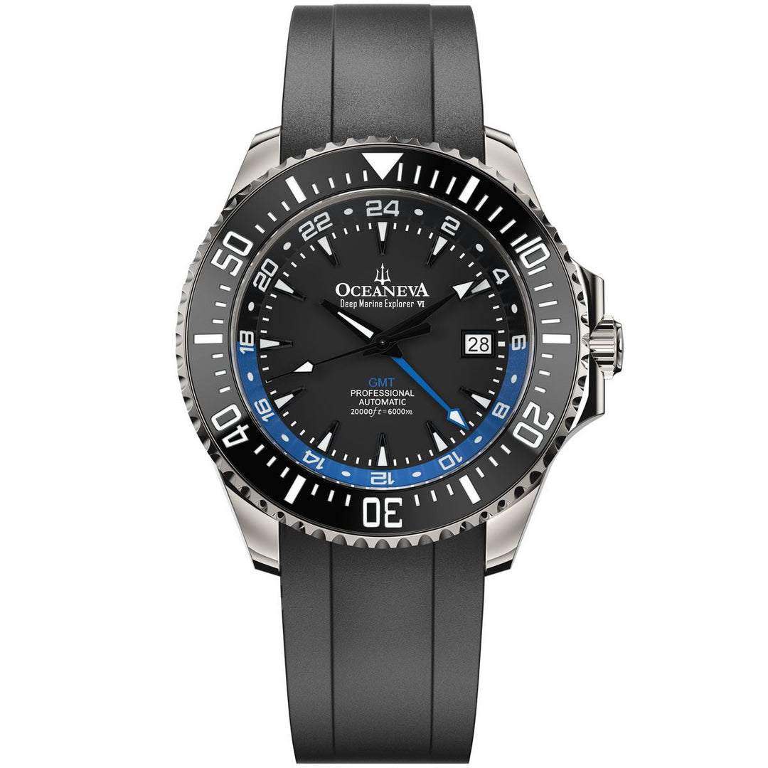 Deep Marine Explorer VI 6000M - GMT True Dive Black/BlueGMT Black Dial