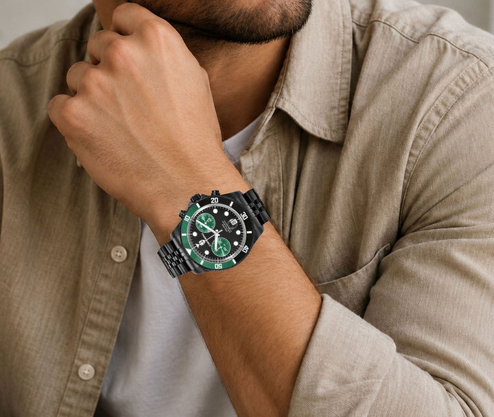 DeepMar Collection IP-BLACK / GREEN Black-Green Dial