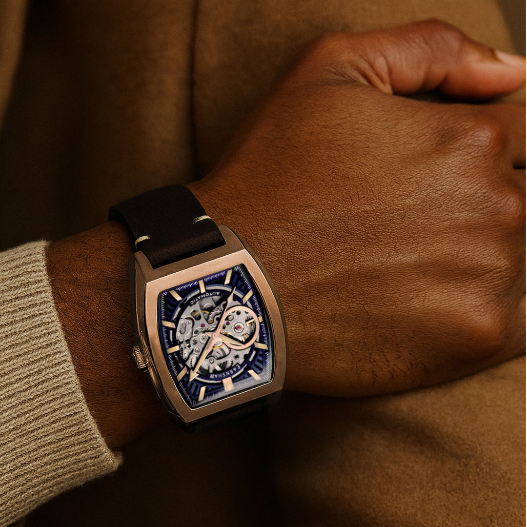 Heritage Wellington Skeleton Automatic Blue / Genuine Leather | Blue Dial