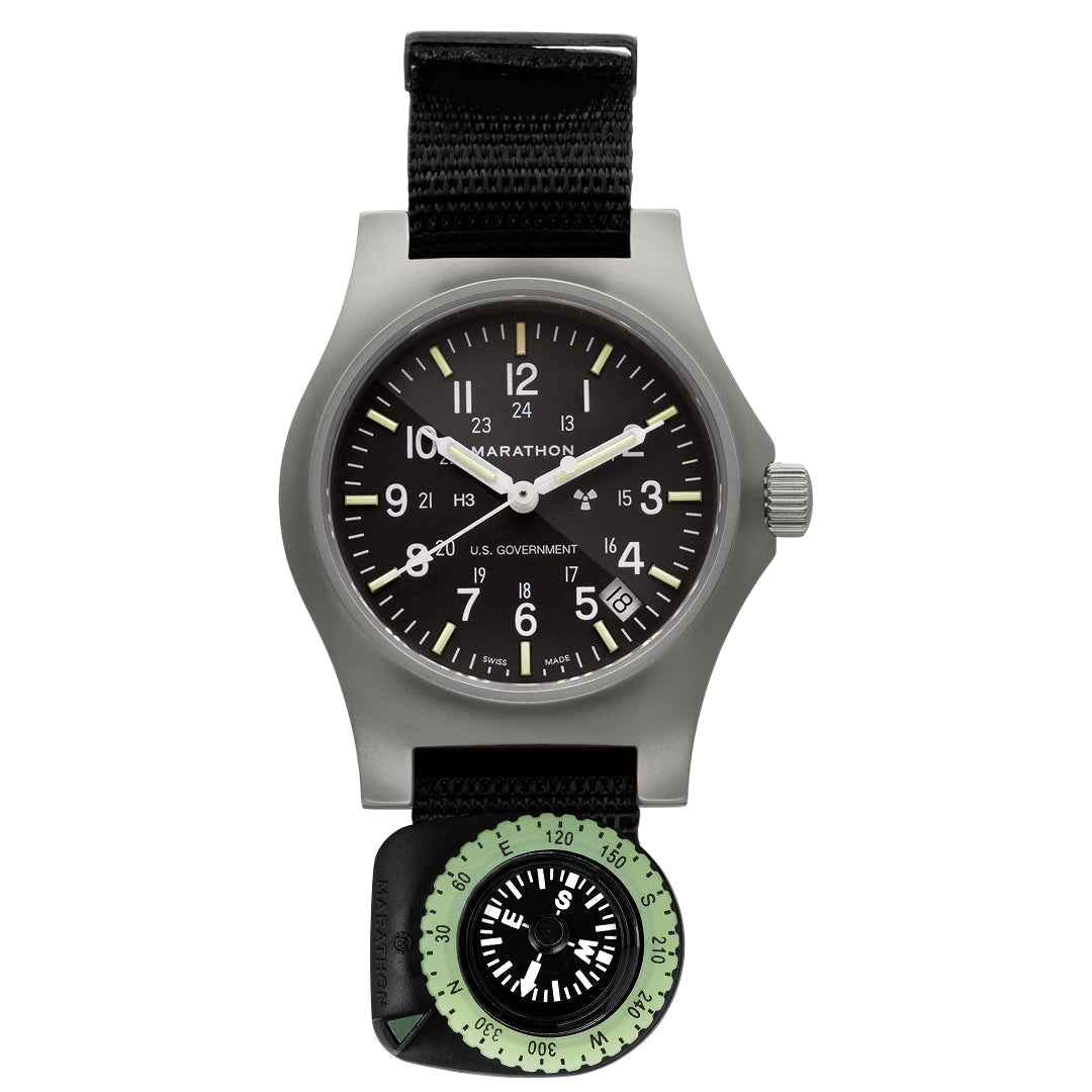 General Purpose Quartz with Date (+ Compass) Black NGM/Nylon | Matte Black Dial