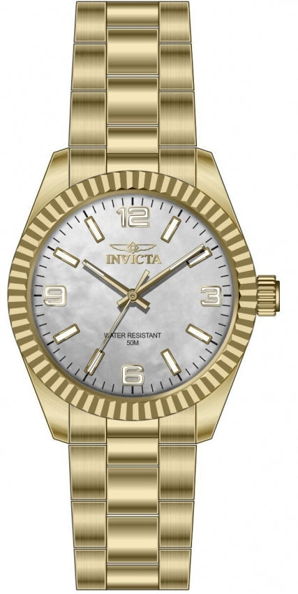 Specialty Men White Mother-Of-Pearl Dial / Gold-Tone Stainless Steel Bracelet Wh