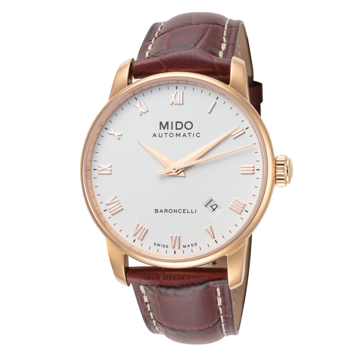 Baroncelli II 38mm / Silver / Brown | Silver Dial
