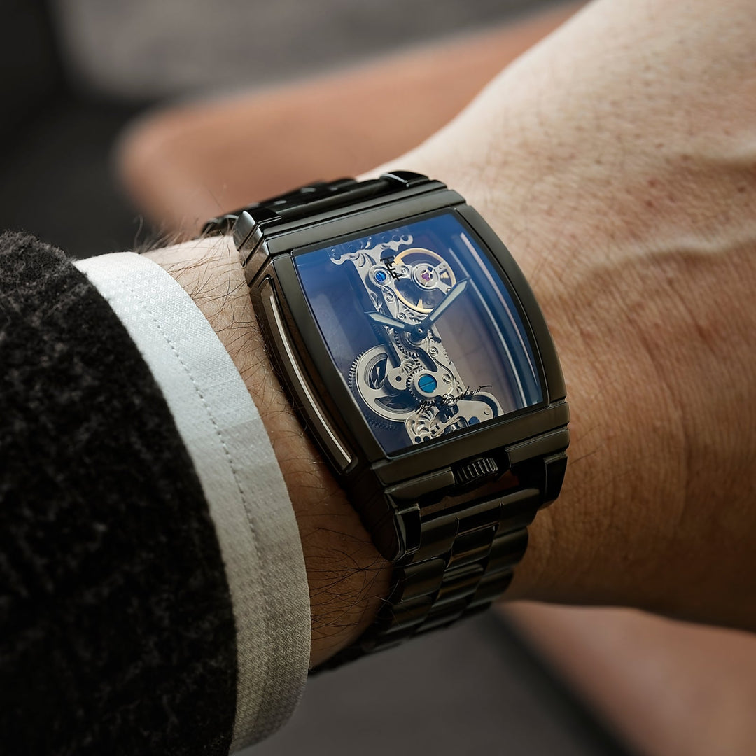 Discovery Wolver Bridge Mechanical Black / Stainless Steel Transparent Dial