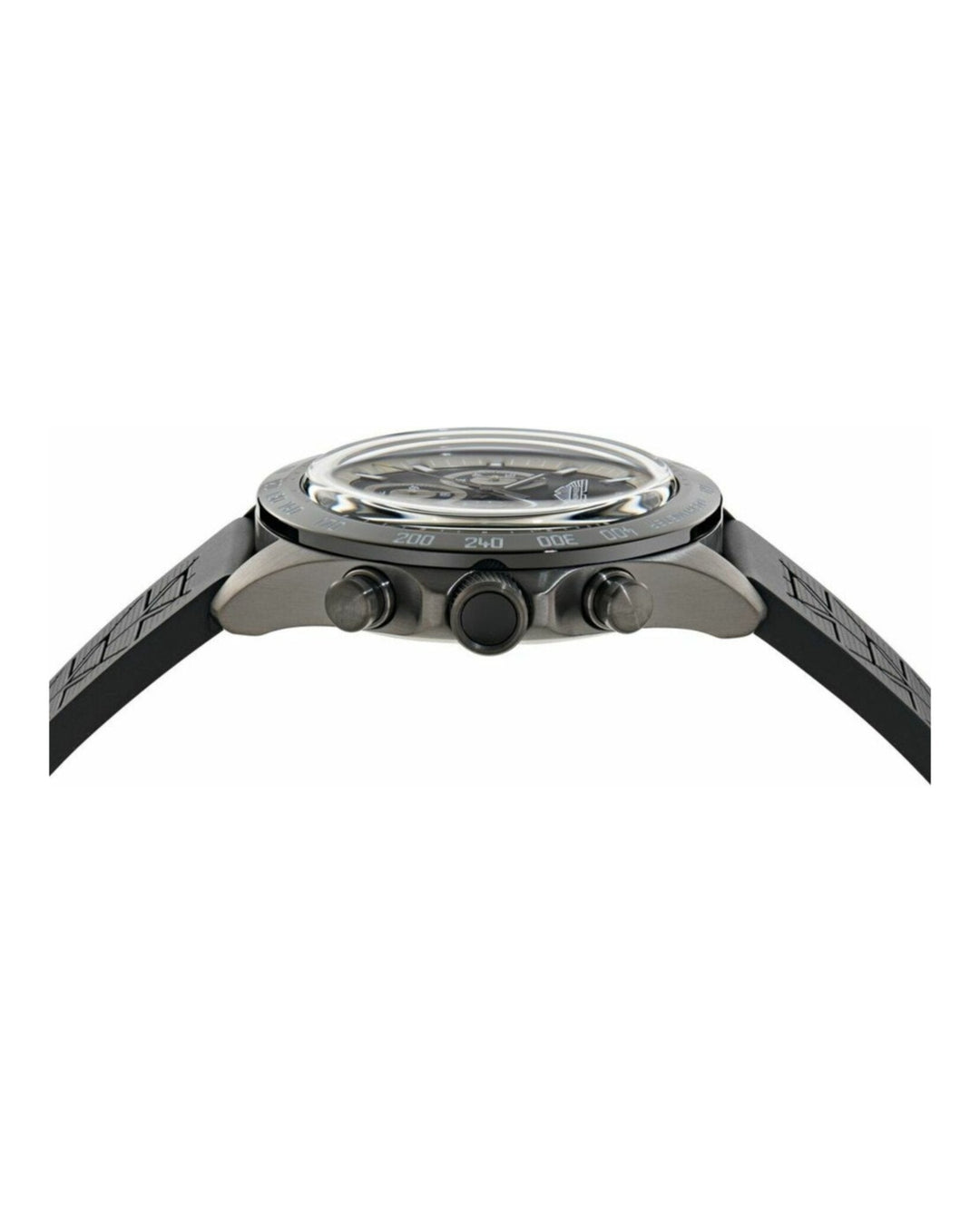 SPT Gunmetal IP Chrono/Black Silicone Strap Black Dial