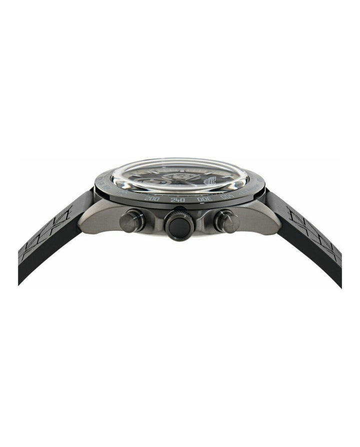 SPT Gunmetal IP Chrono/Black Silicone Strap Black Dial