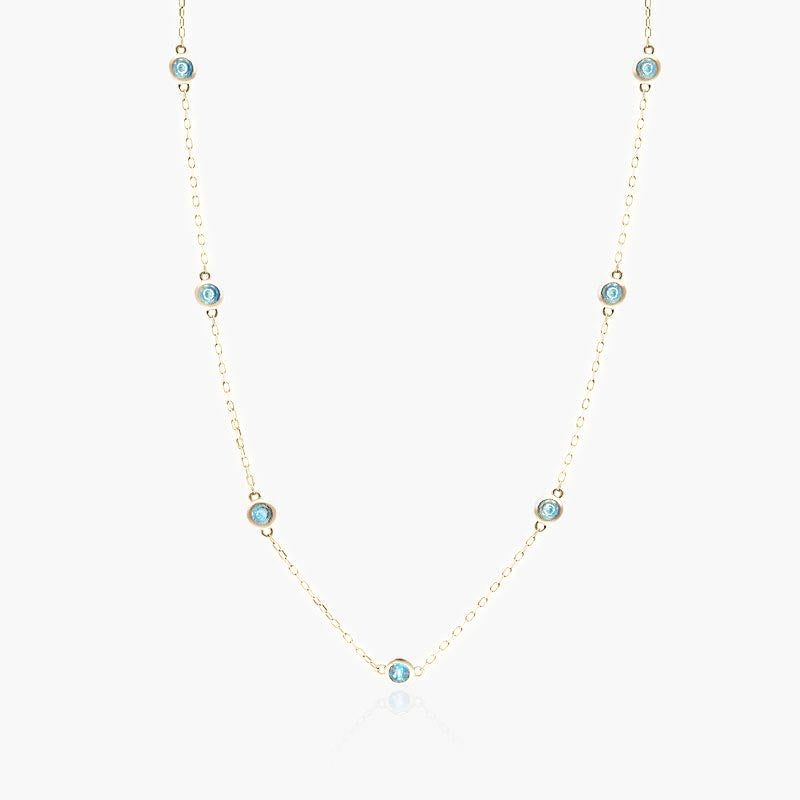 Blue Topaz Station Necklace