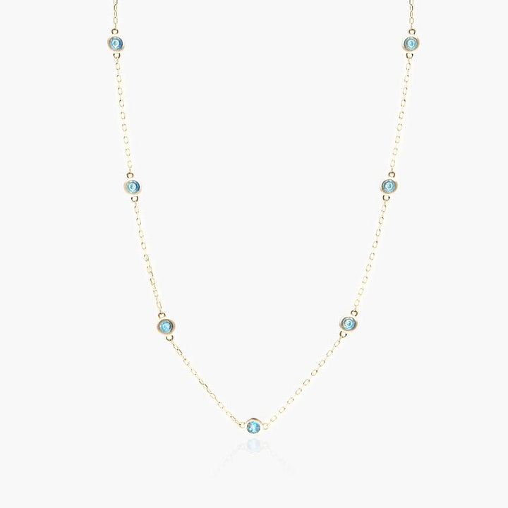 Blue Topaz Station Necklace